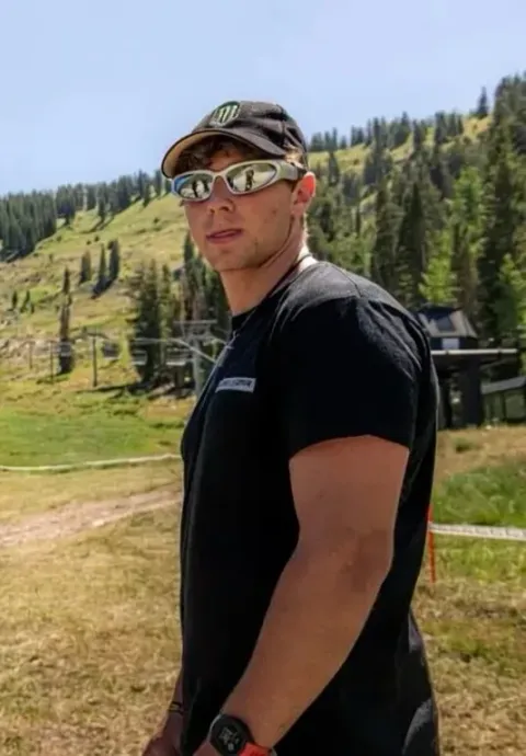Jack Zenoni at a downhill mountain bike venue
